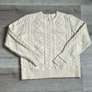 Elegant Cream Cable Knit Sweater